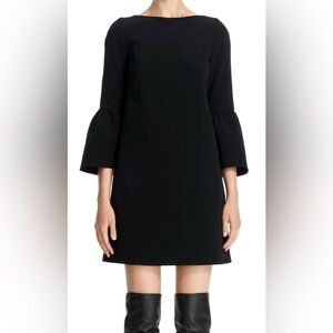 Lafayette 148 New York Black Marisa Bell-Sleeve Shift Dress | Sz 10